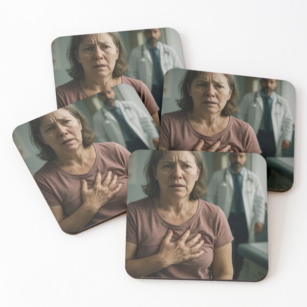 Item preview, Woman Experiencing Chest Pain During Doctor Visit designed and sold by soulofalion.