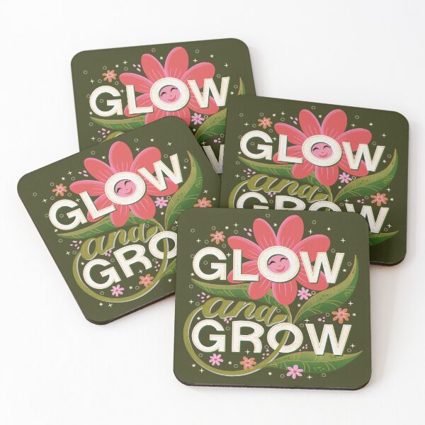 Item preview, Glow and Grow - Red flower - Positive quote designed and sold by Kaushlydraw.