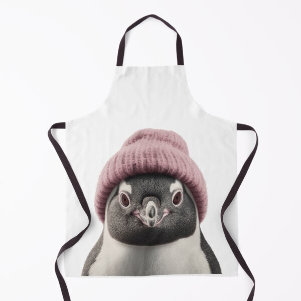 Item preview, Cozy Penguin Wearing Pink Winter Hat Trendy Animal Fashion Artwork designed and sold by LazyOwlStore.
