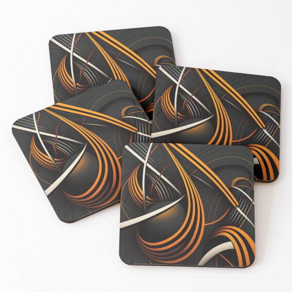 Item preview, Bold Orange and Black Abstract Curve Design designed and sold by PaintbrushPlace.