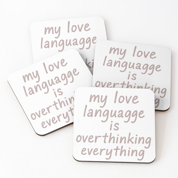 Item preview, My Love Language Is Overthinking Everything – Relatable Chaos Sticker designed and sold by CaffeinatedCreatures.