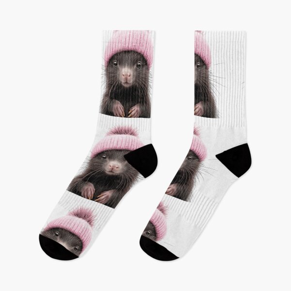 Item preview, Cozy Porcupine Wearing Pink Winter Hat Trendy Animal Fashion Artwork designed and sold by LazyOwlStore.
