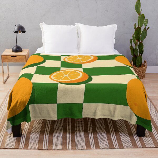 Item preview, Retro Orange Checkerboard Print – Citrus Fruit Art for Kitchen & Decor designed and sold by weirdfishes123.