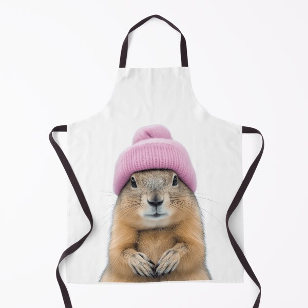 Item preview, Cozy Prairie dog Wearing Pink Winter Hat Trendy Animal Fashion Artwork designed and sold by LazyOwlStore.