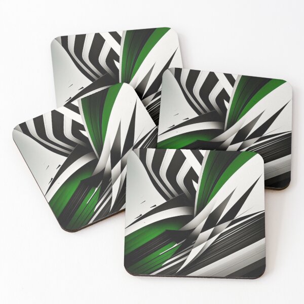 Item preview, Dynamic Green and Black Abstract with Splatter Effects designed and sold by PaintbrushPlace.
