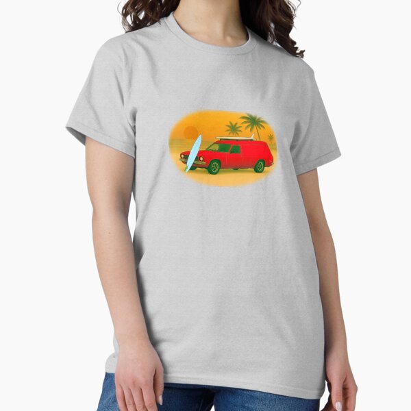 Aperçu de l'œuvre Fourgonnette australienne classique de surf – Rétro années 70 : rouge créée et vendue par Myshington Merch.