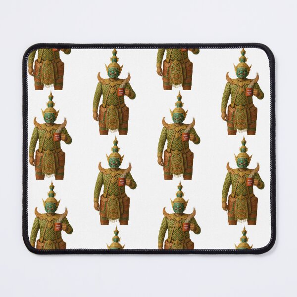 Item preview, Thai Giant with Coffee – Funny Khon Mask Art, "Have a Nice Day" Yaksha designed and sold by Bspaces.