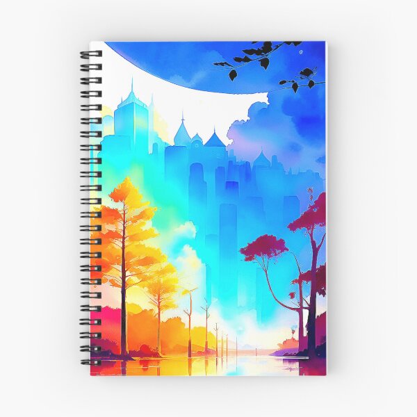 Item preview, Digital painting of City landscape with tree-lined avenue. designed and sold by Giulivo Store Graphic.