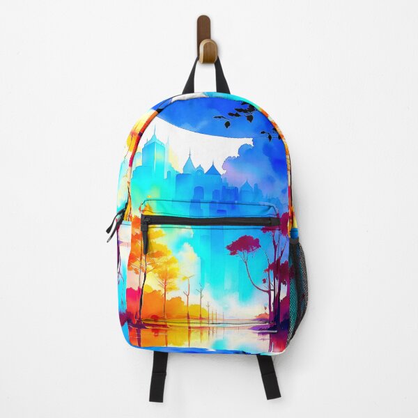 Item preview, Digital painting of City landscape with tree-lined avenue. designed and sold by Giulivo Store Graphic.