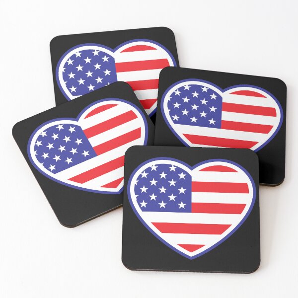 Item preview, USA Heart, American Flag, 4th July Patriotic designed and sold by GoldenSunsetBloom.