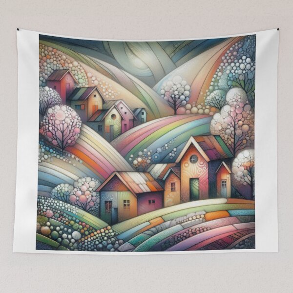 Item preview, Dreamy Village designed and sold by Beyondnote-Art.