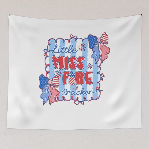 Item preview, Little Miss Firecracker 4th Of July Bow Usa Map Independence For Summer designed and sold by XuanhieuBp.