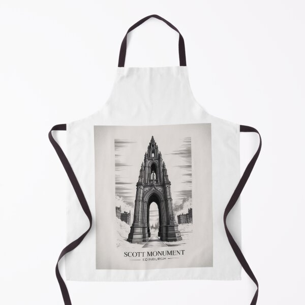 Item preview, Scott Monument Edinburgh Scotland – Gothic Architecture Retro Vintage Illustration in Black and White designed and sold by pod24.