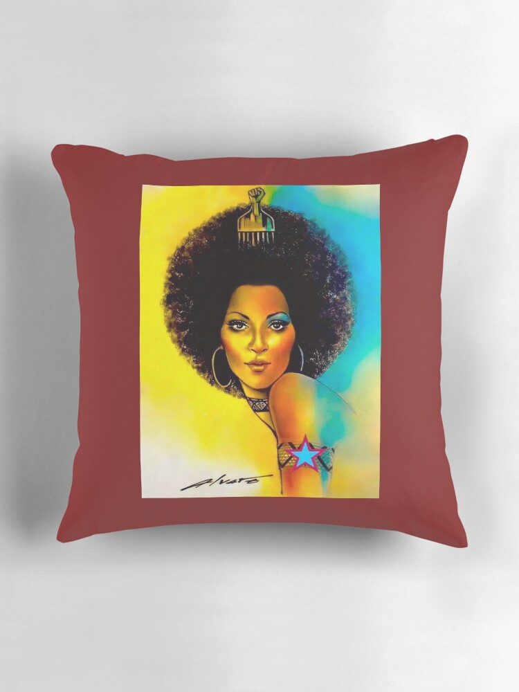 Thumbnail 3 of 4, Pillow, 70'S AFRO GODDESS designed and sold by AlvaroArts.