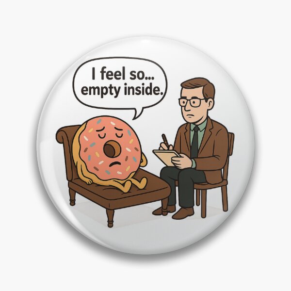Item preview, Empty Inside - Funny Donut Therapy Cartoon designed and sold by SnappyPineapple.
