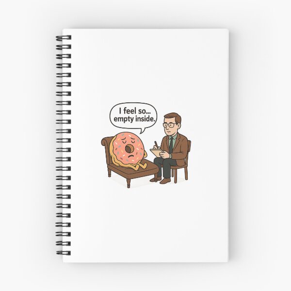 Item preview, Empty Inside - Funny Donut Therapy Cartoon designed and sold by SnappyPineapple.