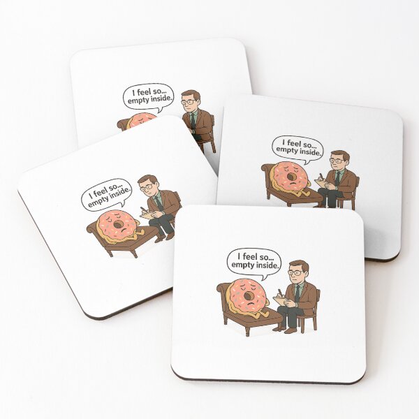 Item preview, Empty Inside - Funny Donut Therapy Cartoon designed and sold by SnappyPineapple.