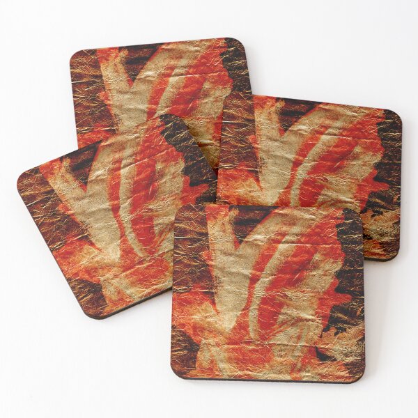 Item preview, Red and Gold Fire Abstraction on Paper designed and sold by NickDedidis.