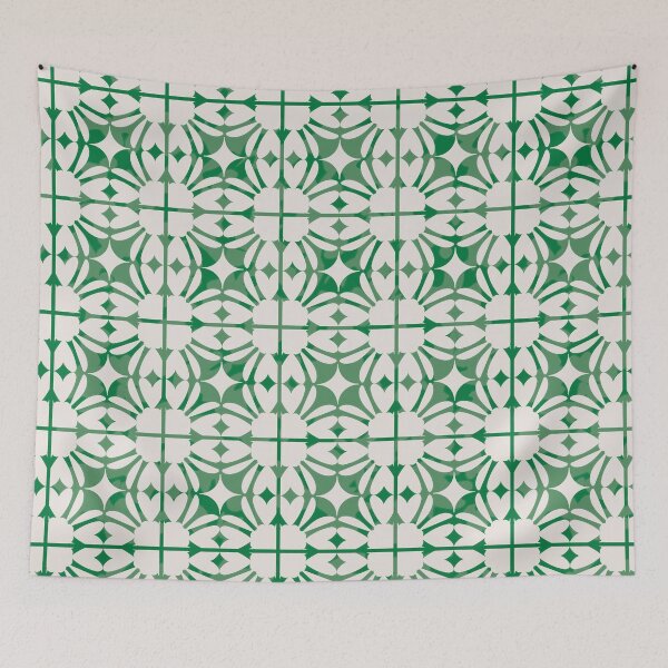 Item preview, Mediterranean Inspired Geometric Tile Pattern - Pesto Green designed and sold by Aureusglow.
