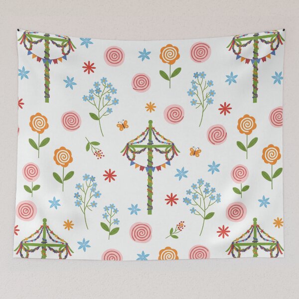 Item preview, Cute Midsummer Maypole Floral Pattern designed and sold by tretyakov.