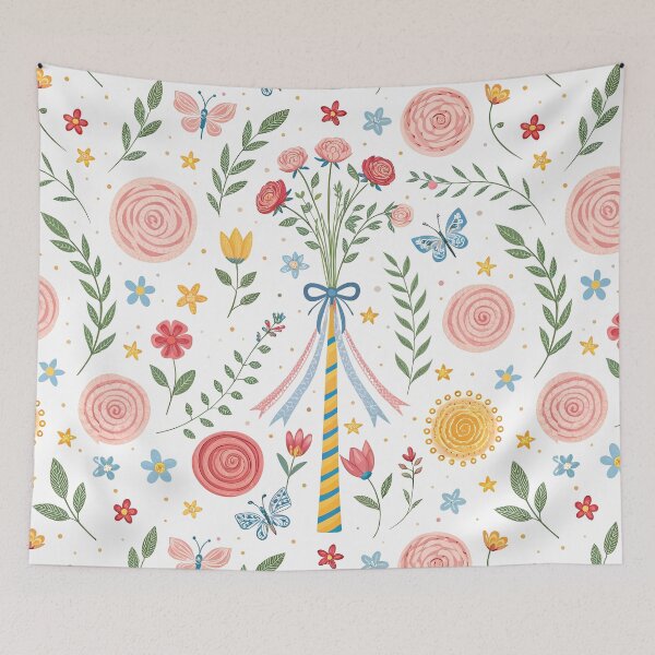 Item preview, Cute Midsummer Maypole Floral Pattern designed and sold by tretyakov.