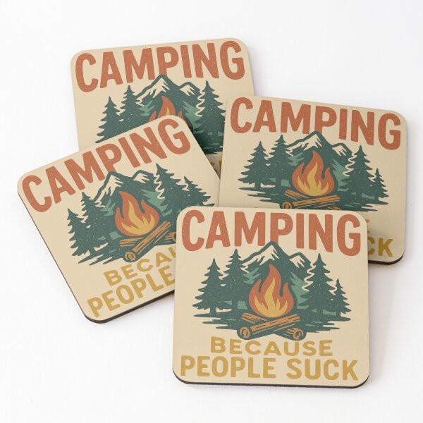 Item preview, Camping Because People Suck Retro Design designed and sold by Meandmyshop.
