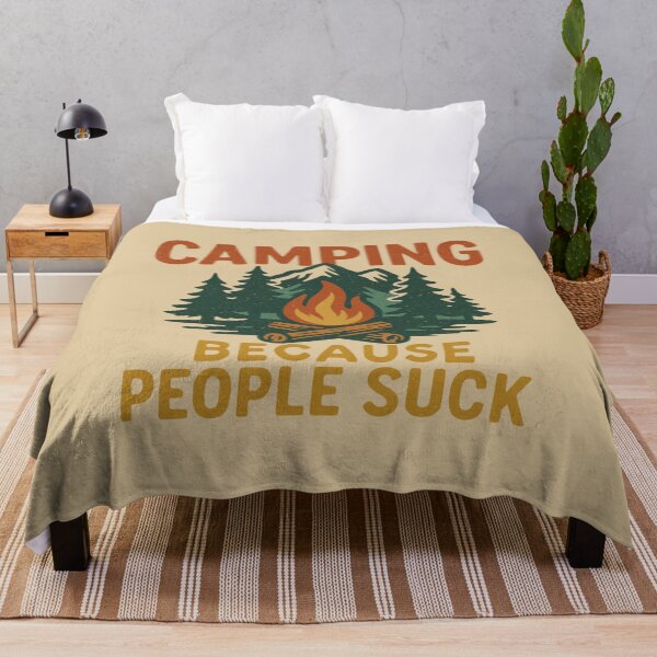 Item preview, Camping Because People Suck Retro Design designed and sold by Meandmyshop.