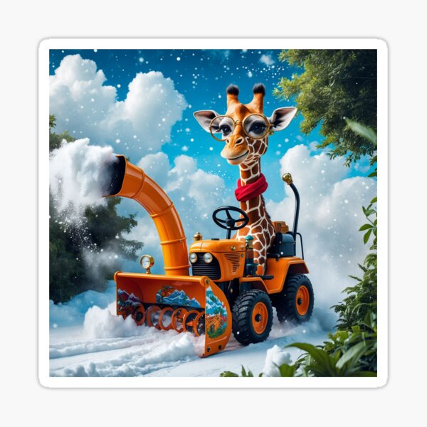 Artikel-Vorschau von Schneetreibende Giraffe, Schutzbrille, roter Schal, Winterwunderland, designt und verkauft von Xmarksshop.