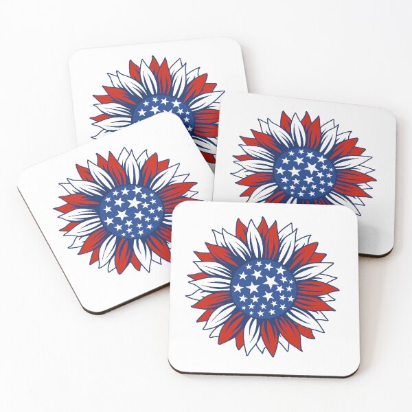 Item preview, USA Flag Sunflower, American Patriotic, 4th of July designed and sold by GoldenSunsetBloom.