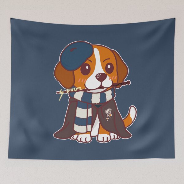 Item preview, Wise Wizard Dog – Magic Academy Beagle in Blue Scarf designed and sold by BGMeYou.