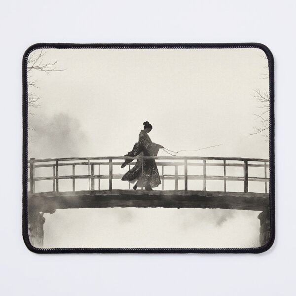 Item preview, The Dancer on the bridge - Ink Art Poster designed and sold by AiFantasticArt.
