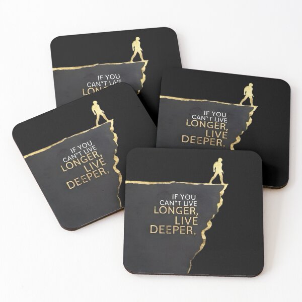 Item preview, Live Deeper Quote - Motivational Gold Typography Design on Cliff Edge designed and sold by 4xF.