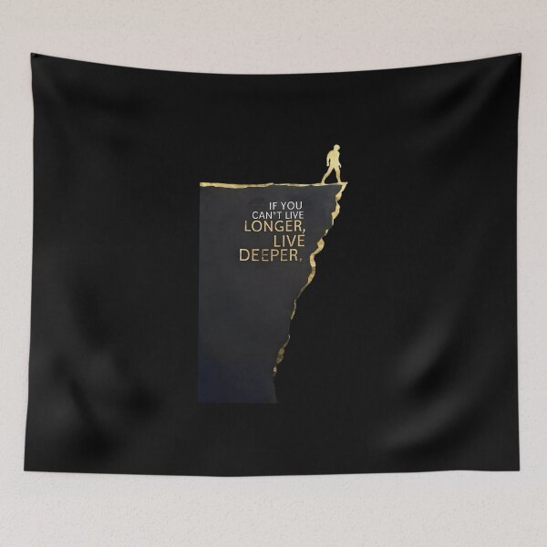 Item preview, Live Deeper Quote - Motivational Gold Typography Design on Cliff Edge designed and sold by 4xF.