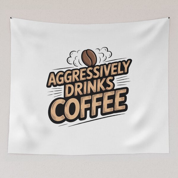 Item preview, *aggressively drinks coffee* designed and sold by Mateusz Majcherek.