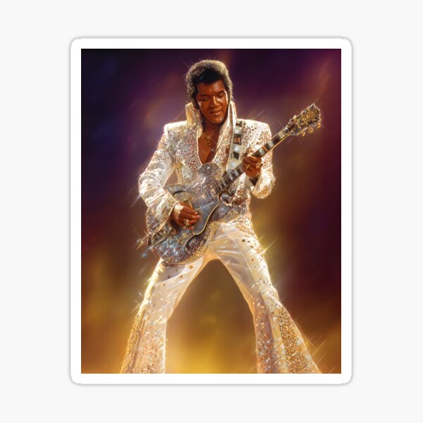 Item preview, Glam Guitarist in Vintage Rhinestone Stagewear designed and sold by AI-Only Creations.