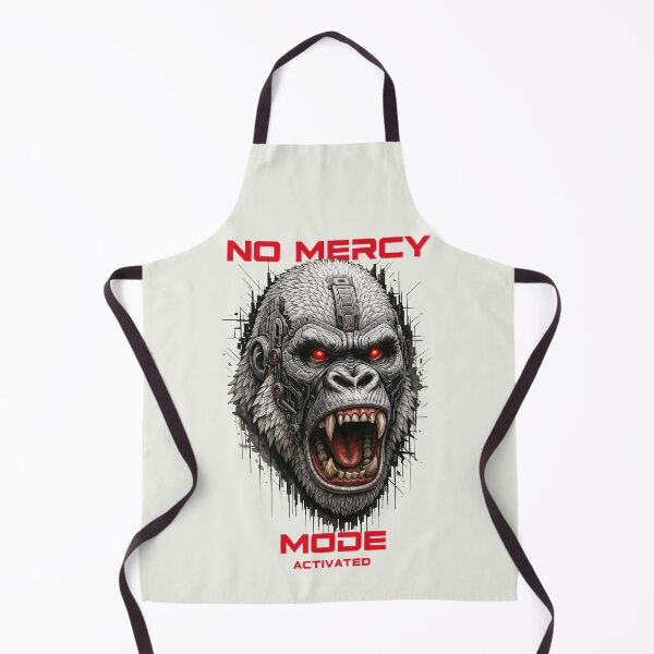 Item preview, No Mercy Mode Activated Cyberpunk Gorilla - Red Eye Ape Cyborg designed and sold by QuirkySpark.