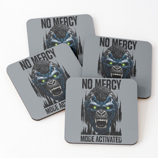 Item preview, No Mercy Mode Activated Blue Cyberpunk Gorilla, Neon Ape Cyborg designed and sold by QuirkySpark.