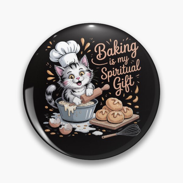 Item preview, Baking Is My Spiritual Gift – Messy Chef Cat Sketch Shirt designed and sold by Slavicsoul.