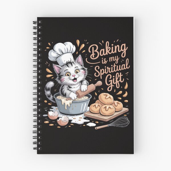 Item preview, Baking Is My Spiritual Gift – Messy Chef Cat Sketch Shirt designed and sold by Slavicsoul.