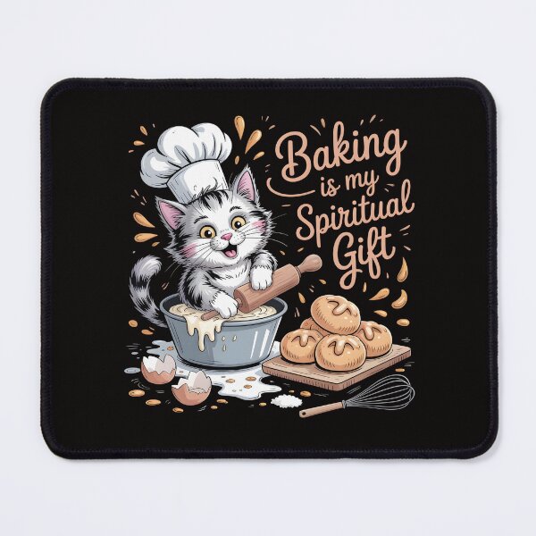 Item preview, Baking Is My Spiritual Gift – Messy Chef Cat Sketch Shirt designed and sold by Slavicsoul.