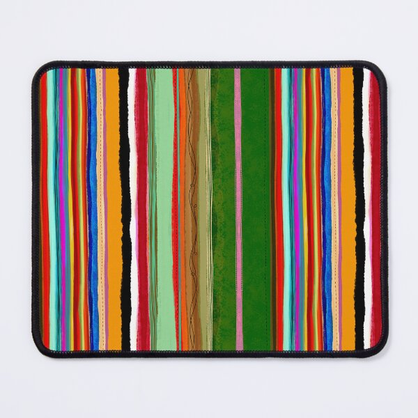 Item preview, green and orange vertical lines organic art abstract happy men designed and sold by rupydetequila.