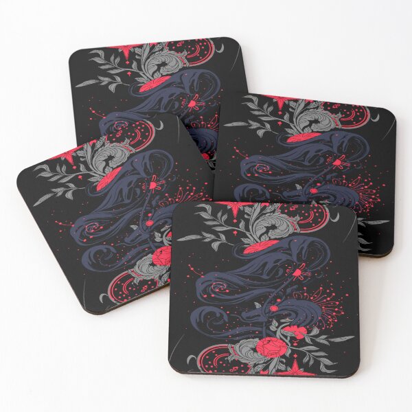 Item preview, Red and Black Floral Swirl designed and sold by Exodoi.