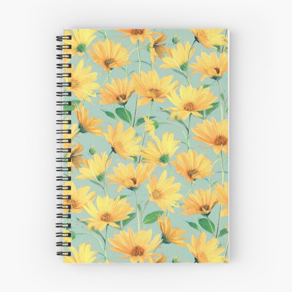 Item preview, Painted Golden Yellow Daisies on soft sage green designed and sold by micklyn.