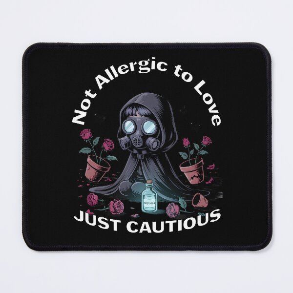 Item preview, Not Allergic to Love – Gas Mask Goth Girl designed and sold by Fragy72.