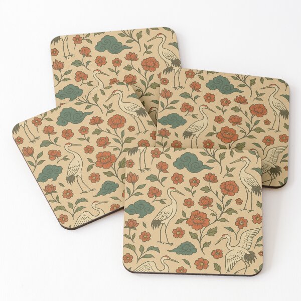 Item preview, Elegant Asian Crane and Peony Seamless Pattern designed and sold by k3rstman1.