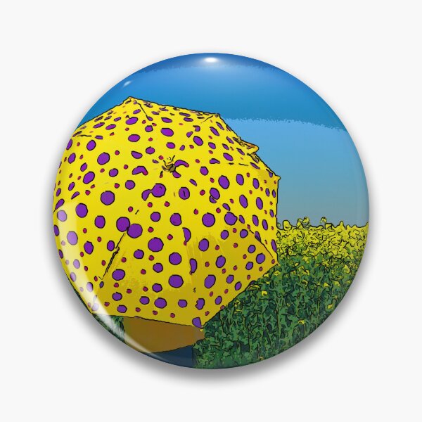 Item preview, Paraguas de lunares morados en un campo de colza de verano designed and sold by RenataPhoto.