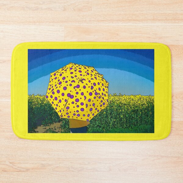 Item preview, Purple polka dot umbrella in the summer rapeseed field designed and sold by RenataPhoto.