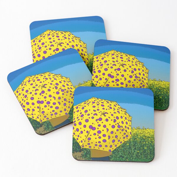 Item preview, Purple polka dot umbrella in the summer rapeseed field designed and sold by RenataPhoto.