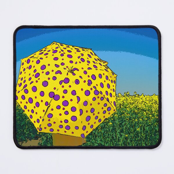Item preview, Purple polka dot umbrella in the summer rapeseed field designed and sold by RenataPhoto.