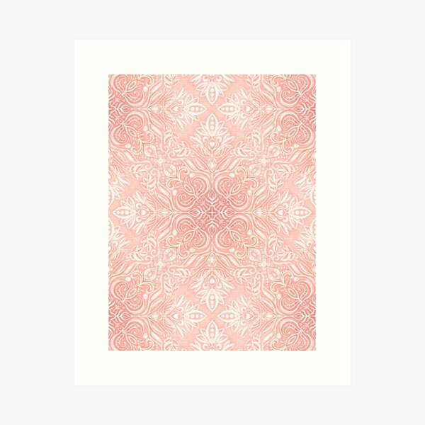 Aperçu de l'œuvre Doodle d'art populaire texturé rose pêche blush créée et vendue par micklyn.